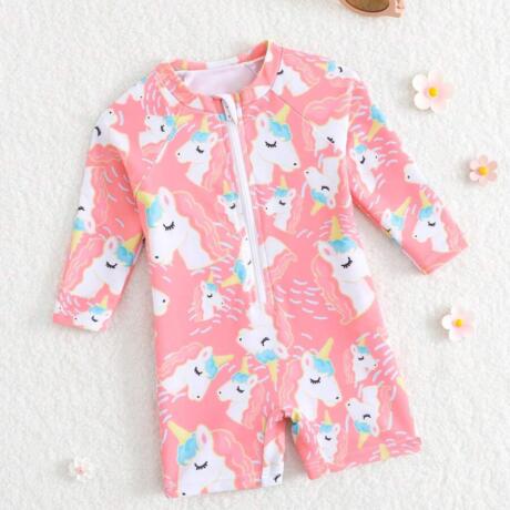Maillot de bain une pièce licorne mignon pour bébé fille